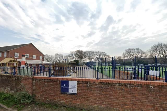 Meoncross School, located in  Burnt House Lane, 