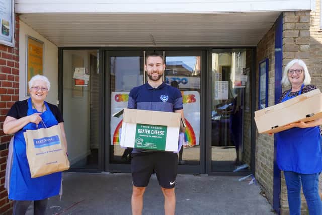 Portsmouth FC player Ben Close delivering care packages to staff at Community Integrated Care who support hundreds of people who have learning disabilities, autism and mental health concerns across our Hampshire.
Picture: Community Integrated Care