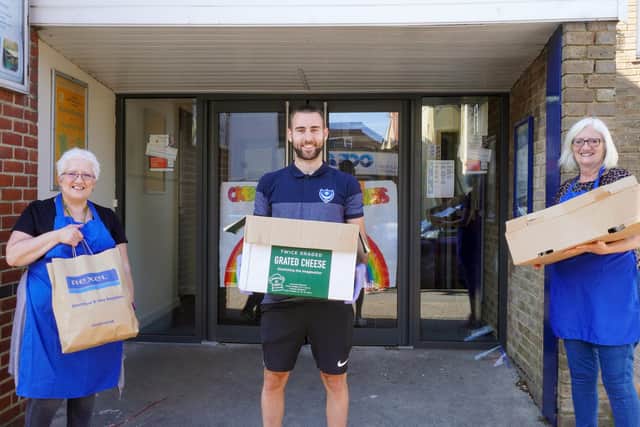 Portsmouth FC player Ben Close delivering care packages to staff at Community Integrated Care who support  hundreds of people who have learning disabilities, autism and mental health concerns across our Hampshire.
Picture: Community Integrated Care
