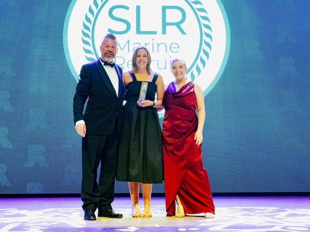 Mark Collins, Nation Radio with Sarah Roads and Tatum Isaacs of SLR Recruitment Solutions.  Picture: Keith Woodland (270321-274)