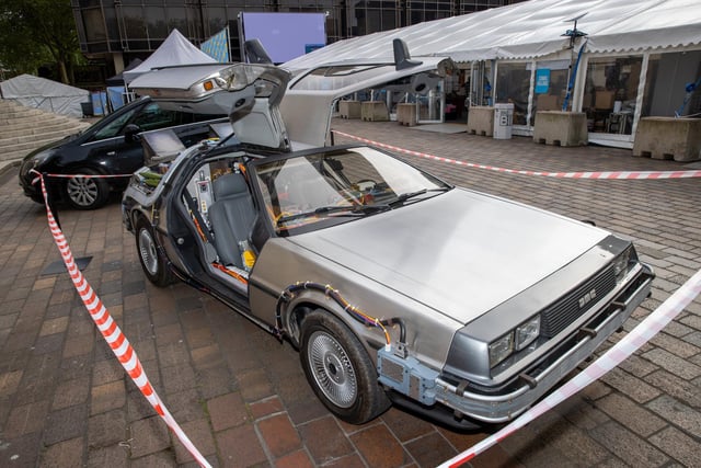 Back to the Future's DeLorean time machine at Portsmouth Comic Con 2025.  Photos by Alex Shute