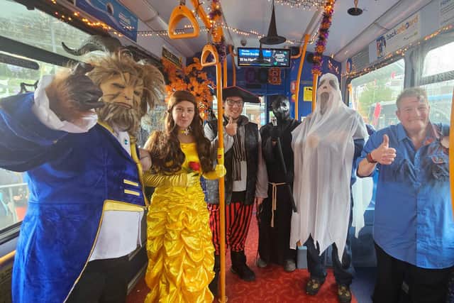 Portsmouth bus Halloween Team