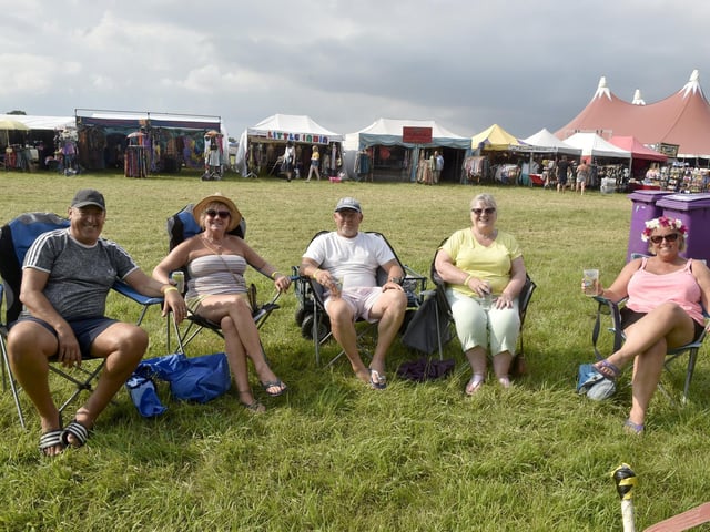 (l-r) Russell Page and Tracy Page from Bognor Regis, with Billy Boxall, Christine Boxall from Chichester, and Wendi Gardner from Bognor Regis. Picture: Sarah Standing (010824-8058)