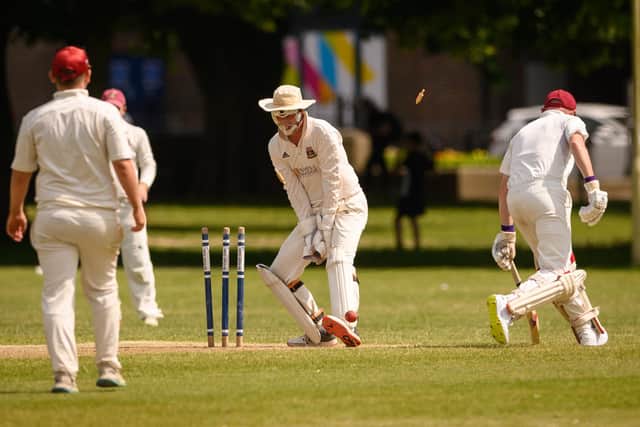 The Havant batter is back in the crease before the bails come off.
Picture: Keith Woodland