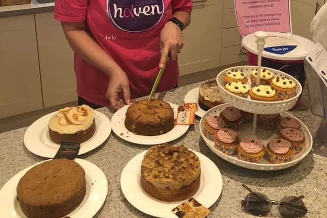 Sharon baking cakes to raise money for the Breast Cancer Haven.