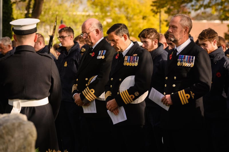 Military personnel undertaking the prayers during the ceremony.