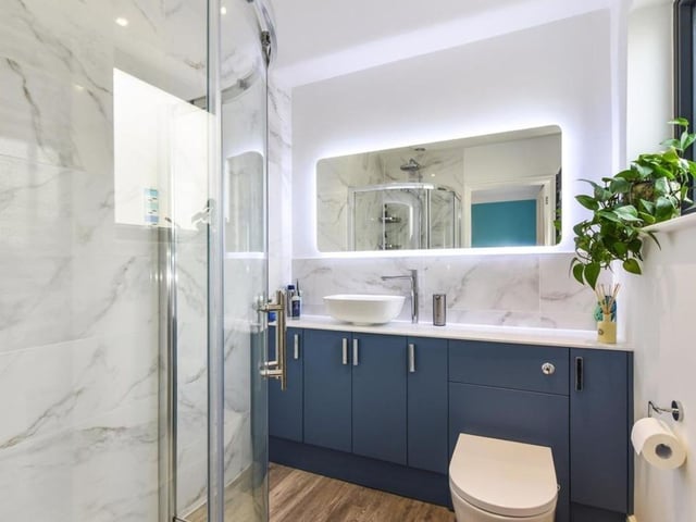 The property has four bathrooms, all of which are designed in a modern way.