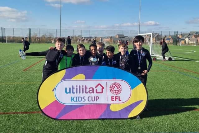 Portsmouth representing Meon Junior School players who are heading for Wembley, from left: Teddy Nightingale, Leo Higgins, Freddie Seabrook, Leon Young, Rafael Taylor-Stoakes, Lorenzo Jay, Lewis Hamza and Anbiya Habibi