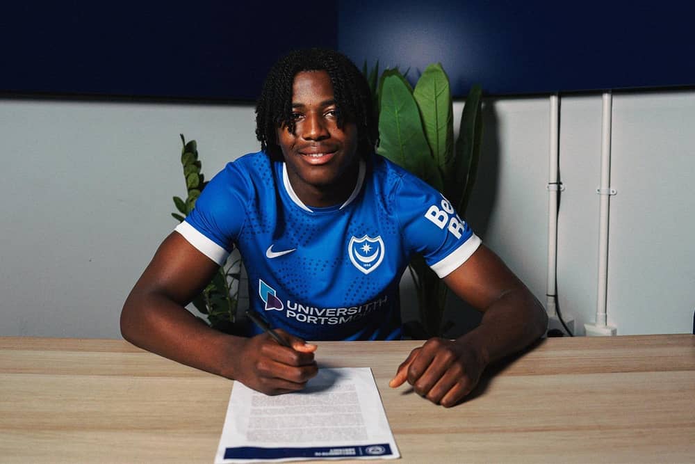 Franco Umeh has still to feature for Pompey after arriving on transfer deadline day from Crystal Palace. Picture: Portsmouth FC