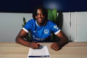 Franco Umeh has still to feature for Pompey after arriving on transfer deadline day from Crystal Palace. Picture: Portsmouth FC
