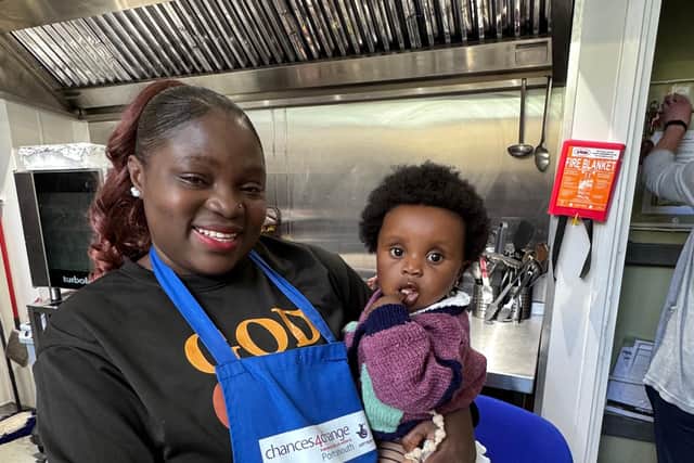 Kadiatu Conteh and her daughter Eliane in the Kitchen at Portsmouth City of Sanctuary