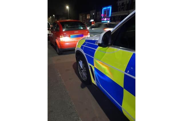 A driver in London Road, Portsmouth, was pulled over by police tonight Picture: Hampshire police