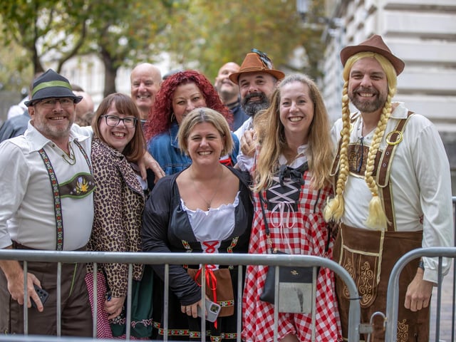 Portsmouth Guildhall played host to this years Oktoberfest event, with hundreds of guests over two sessions and German themed live music.Pictured - Rorys GangPhotos by Alex Shute