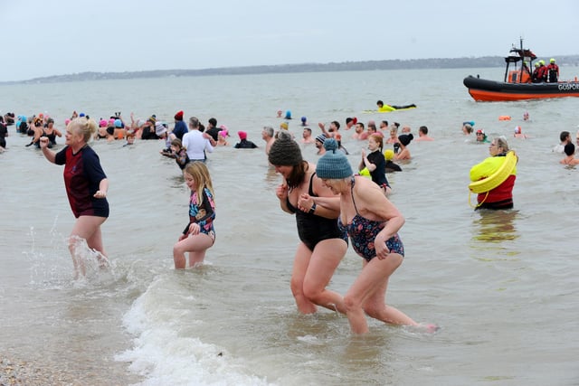GAFIRS annual New Year's Day swim took place on Monday, January 1, 2024. Picture: Sarah Standing (010124-4227)