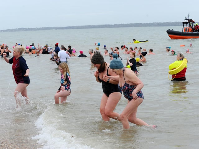 GAFIRS annual New Year's Day swim took place on Monday, January 1, 2024. Picture: Sarah Standing (010124-4227)