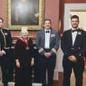 CPO David Finney-Jones, far right, with fellow military award recipients and the Worshipful Company of Educators Master, Mrs Janet Reynolds