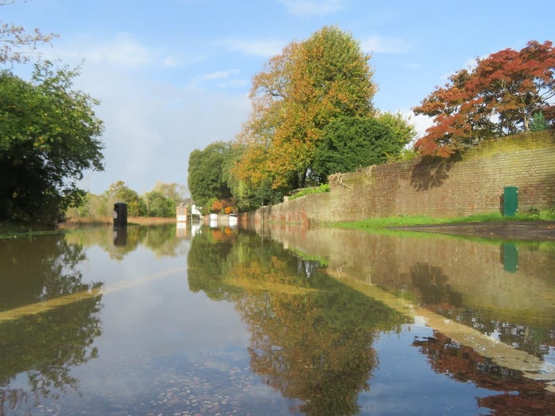 Wallington shore road in Fareham was flooded.