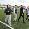 Emsworth's post-match celebration. Picture by Kevin Shipp