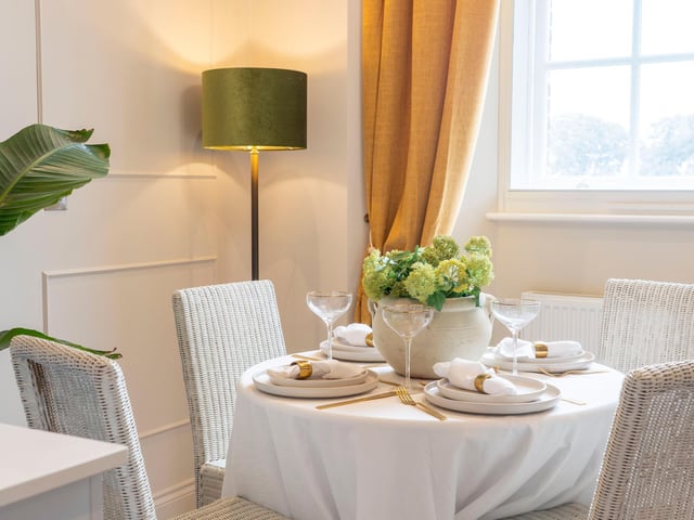 Reception, by Briony and Craig, winners of 'stand out space' at Royal Haslar, Interior Design Masters, Series 6 Episode 3