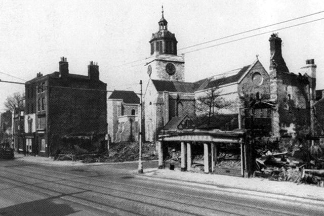 The aftermath of the bomb which flattened 101 High Street, Old Portsmouth, in January 1941.