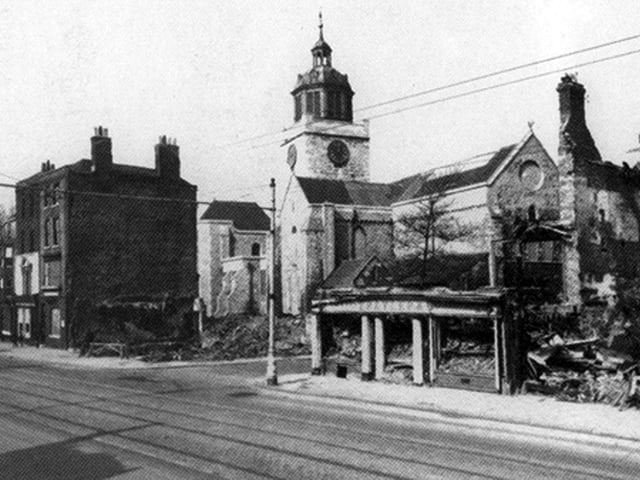 The aftermath of the bomb which flattened 101 High Street, Old Portsmouth, in January 1941.