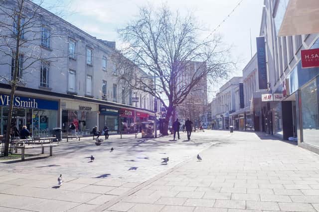 The dispersal order is in place across Commercial Road until Saturday afternoon. Pictured is Commercial Road in 2020 during lockdown. Picture: Habibur Rahman.