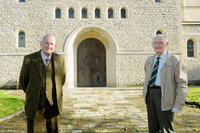 David Wilson, 74, and Charles Farthing, 81, pictured at Portsmouth Cathedral in Old Portsmouth on November 10 speaking about their relatives' deaths at Gosport War Memorial Hospital. Picture: Sarah Standing (101120-8231)