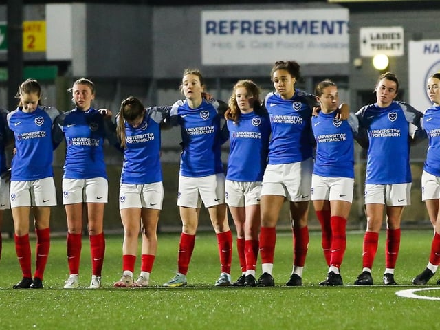 Pompey Women (blue) v Pompey Women Development. Picture by Nathan Lipsham