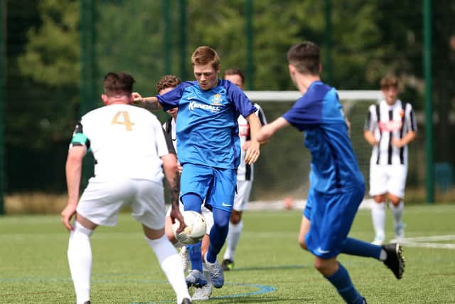 Callum Dart, centre, scored a stunning equaliser for Baffins against Hamble Club.