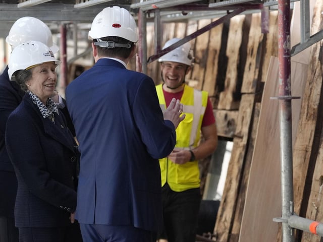 The Princess Royal (left) during a visit to see the HMS Victory Conservation Project at the National Museum of the Royal Navy in Portsmouth Historic Dockyard.