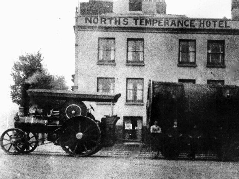 Traction engine in Warblington Street, Old Portsmouth with a boiler for Portsmouth power station, is a Harry Francis owned traction engine. Picture: Ralph Cousins collection.