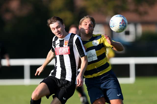 Billy Butcher, right, returned to action as Paulsgrove defeated Stockbridge.
Picture: Chris Moorhouse