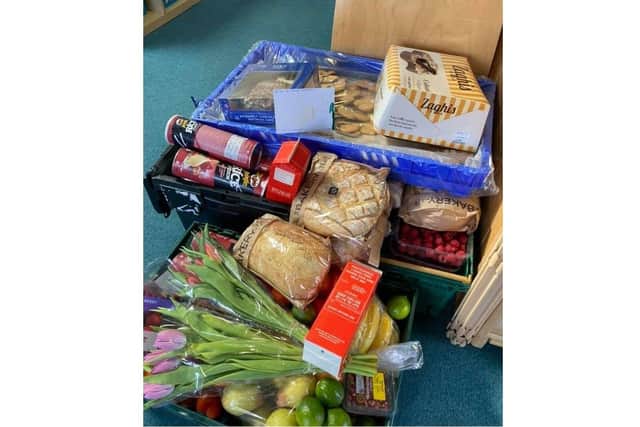 An example of a hamper being given to key workers by Growing Palces nurseries