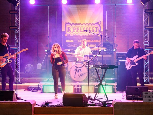 Pictured is: Milly Tamaris and band.

Picture: Keith Woodland