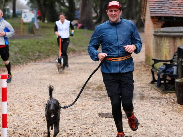 Third places Tim Sutton with Isla at the New Year's Eve Havant parkrun. Picture: Chris Moorhouse