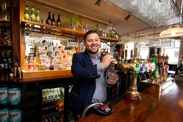 The Bold Forester is reopening on Thursday, with a spruced up pub garden. Pictured: General manager, Charlie Davey at The Bold Forester, Southsea on April 28, 2021. Picture: Habibur Rahman