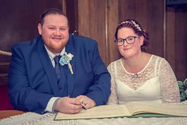 Barry and Lynsey Jackson on their wedding day