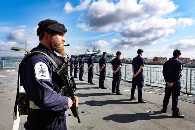 HMS Tamar's ship's company Picture: Royal Navy