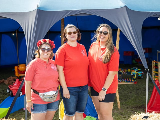Victorious Festival gets under way this Friday as revellers begin to enter the site.
Pictured - Connors Toy Library are on site to entertain the children with toys and activities
Photos by Alex Shute