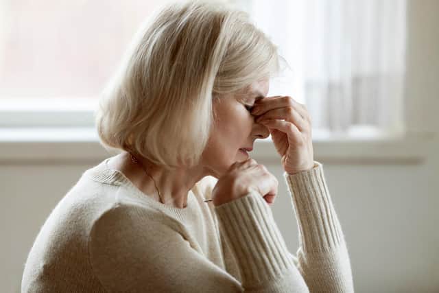 Fiona Caine gives advice to a grieving woman. Picture: PA Photo/iStock.