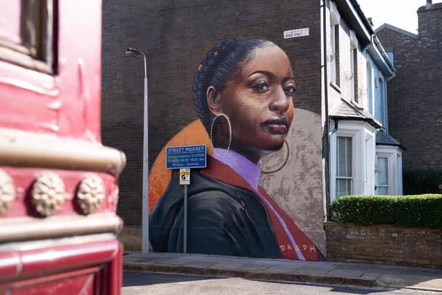 It took several days for the artist to complete the mural. Picture: BBC