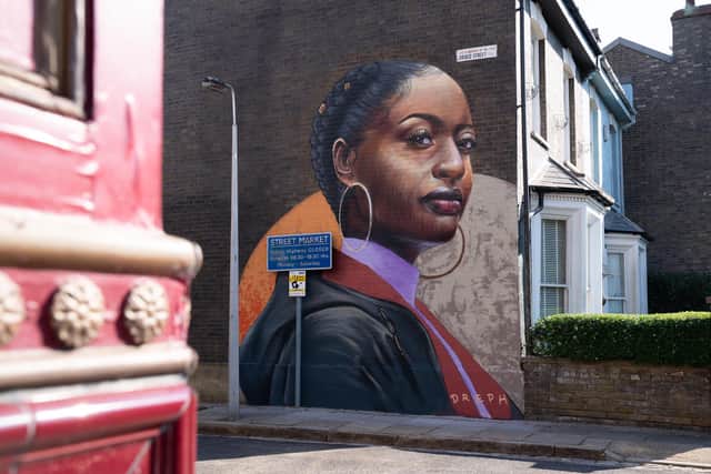 It took several days for the artist to complete the mural. Picture: BBC