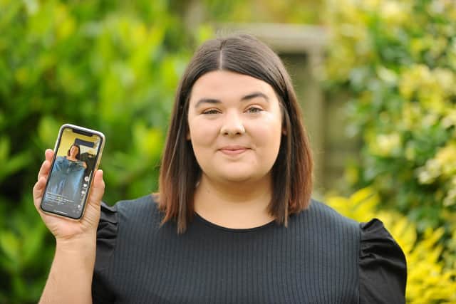 Flo Simpson from Portsmouth, started documenting her weight loss on TikTok as she tried to fit back into her jeans. Picture: Sarah Standing (180620-4226)