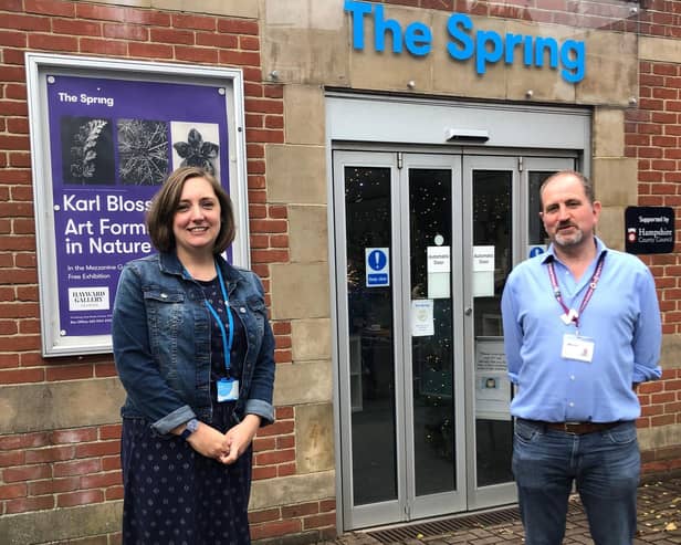 The Spring's director Sophie Fullerlove with Mark Gettinby from Home Instead.