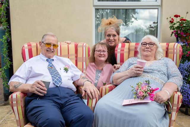 Derek with his niece, Kerry Silver, and Mary with her daughter Jacquie Croughan. Picture: Habibur Rahman