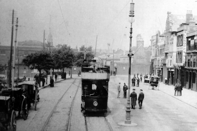 The Hard after 1902. A somewhat grainy and misty day photograph taken at the Hard from the top of a tram. Picture: Barry Cox collection.