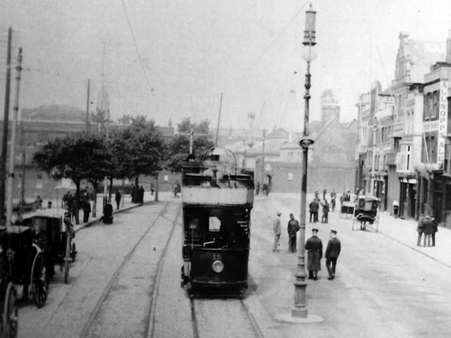 The Hard after 1902. A somewhat grainy and misty day photograph taken at the Hard from the top of a tram. Picture: Barry Cox collection.
