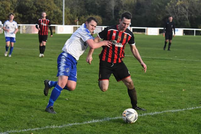 Fleetlands v Clanfield (blue/white). Picture by Neil Marshall
