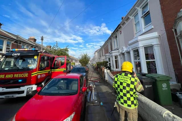 ‘Quick actions’ from Southsea firefighters prevented ‘significant escalation’ when they raced to the property in Chetwynd Road. Pic Hants fire