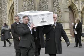 The funeral of Ace Rewcastle was held at St Mary's Church in Fratton.

Picture: Sarah Standing (240223-0123)